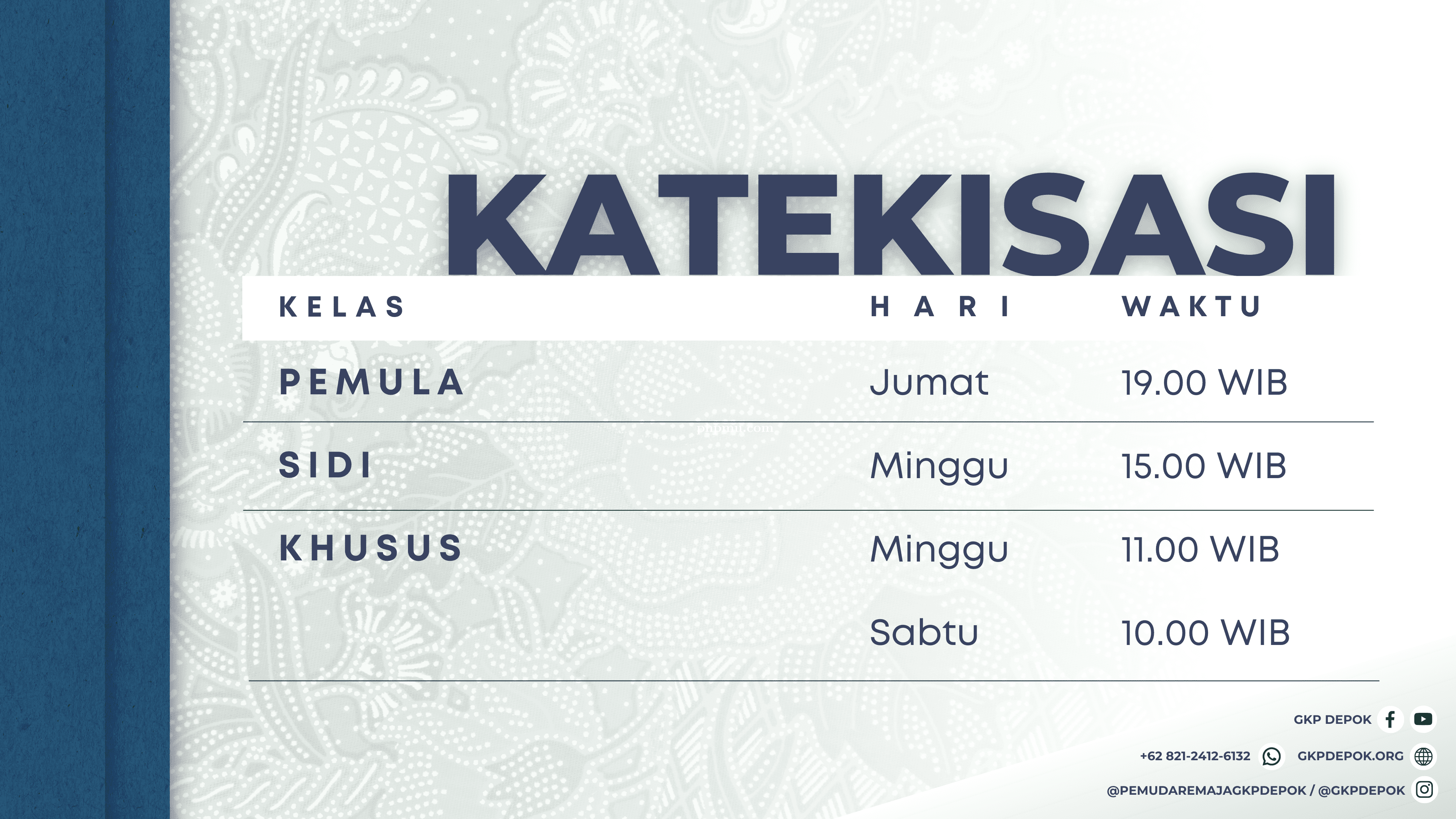 Jadwal Katekisasi