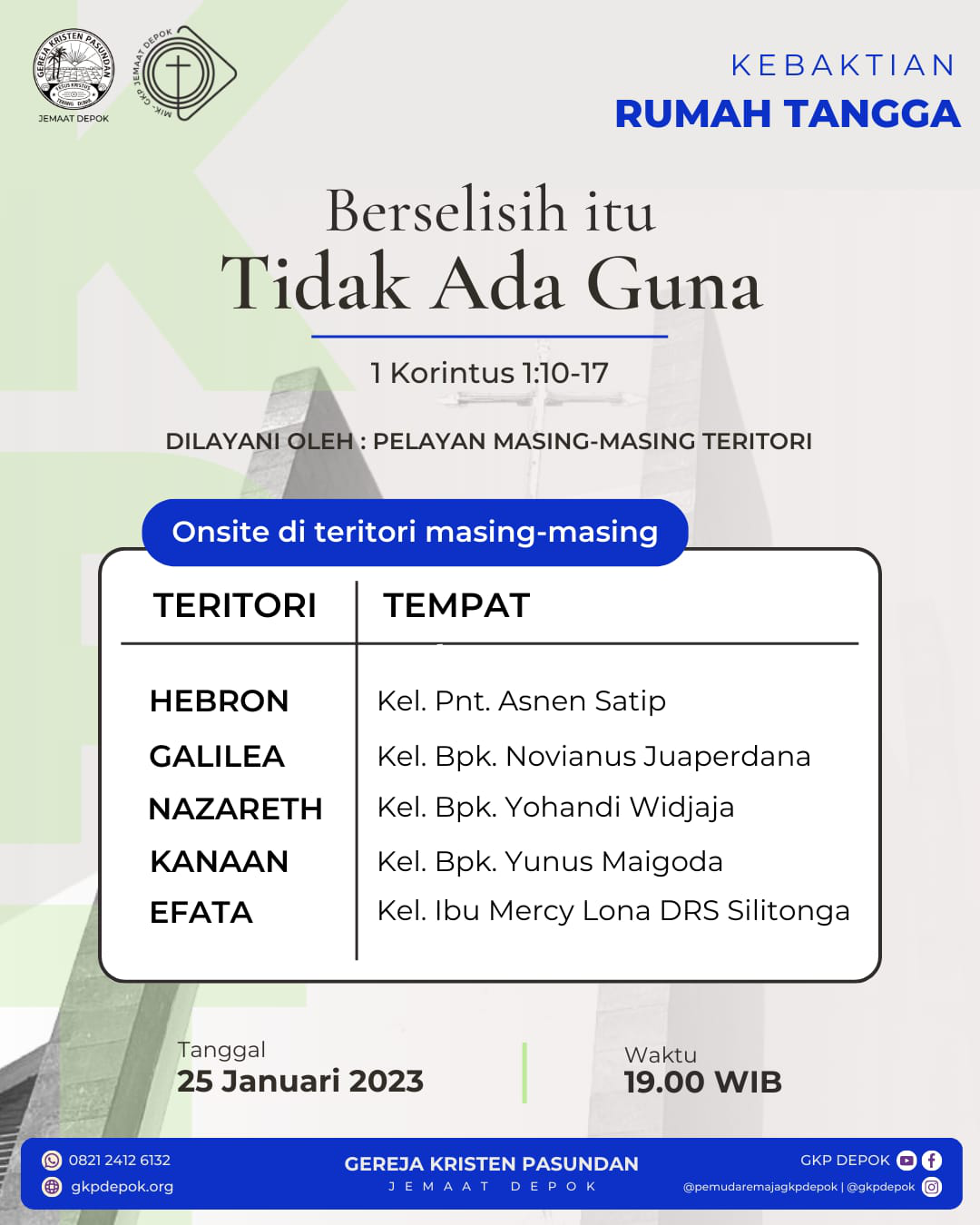 Kebaktian Rumah Tangga 25 Januari 2023