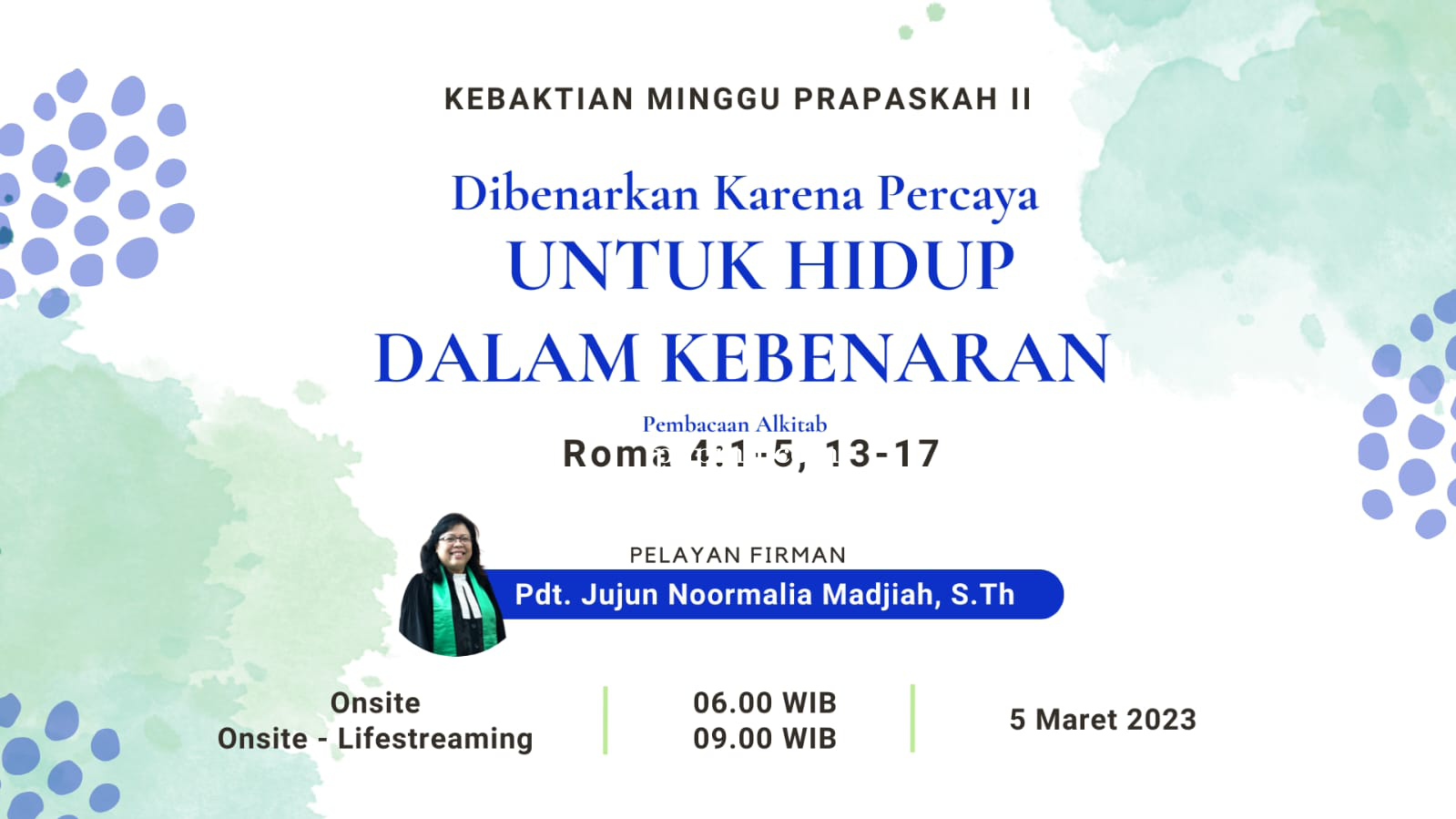 Kebaktian Minggu 5 Maret 2023