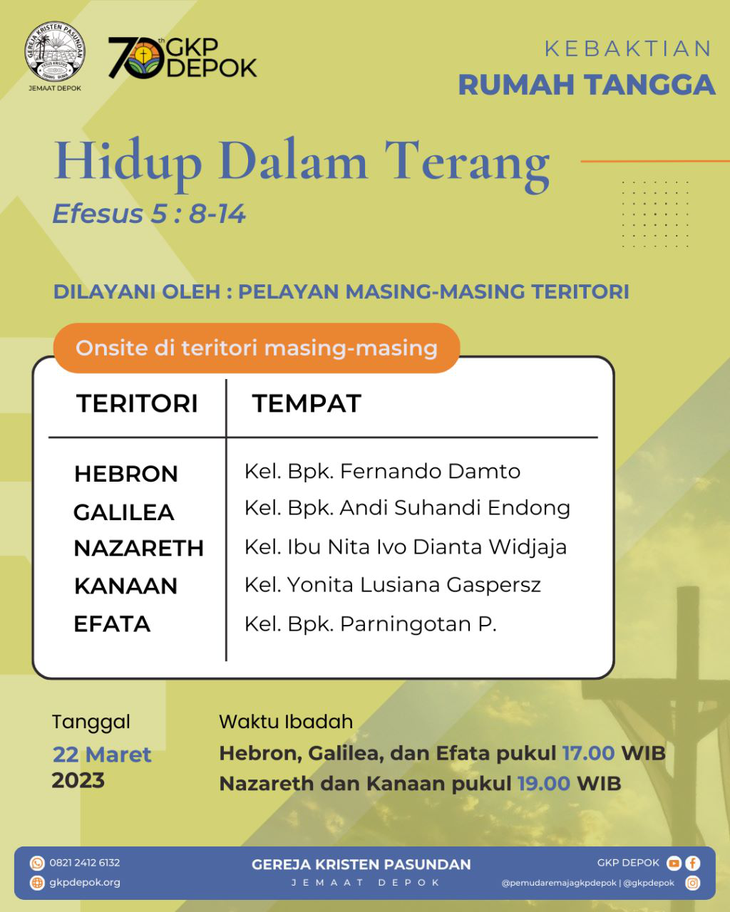 Kebaktian Rumah Tangga 22 Maret 2023