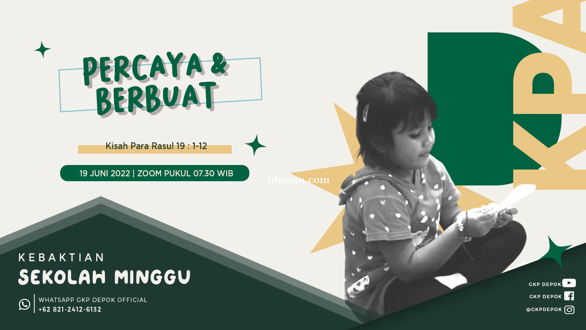 Kebaktian Sekolah Minggu 19 Juni 2022