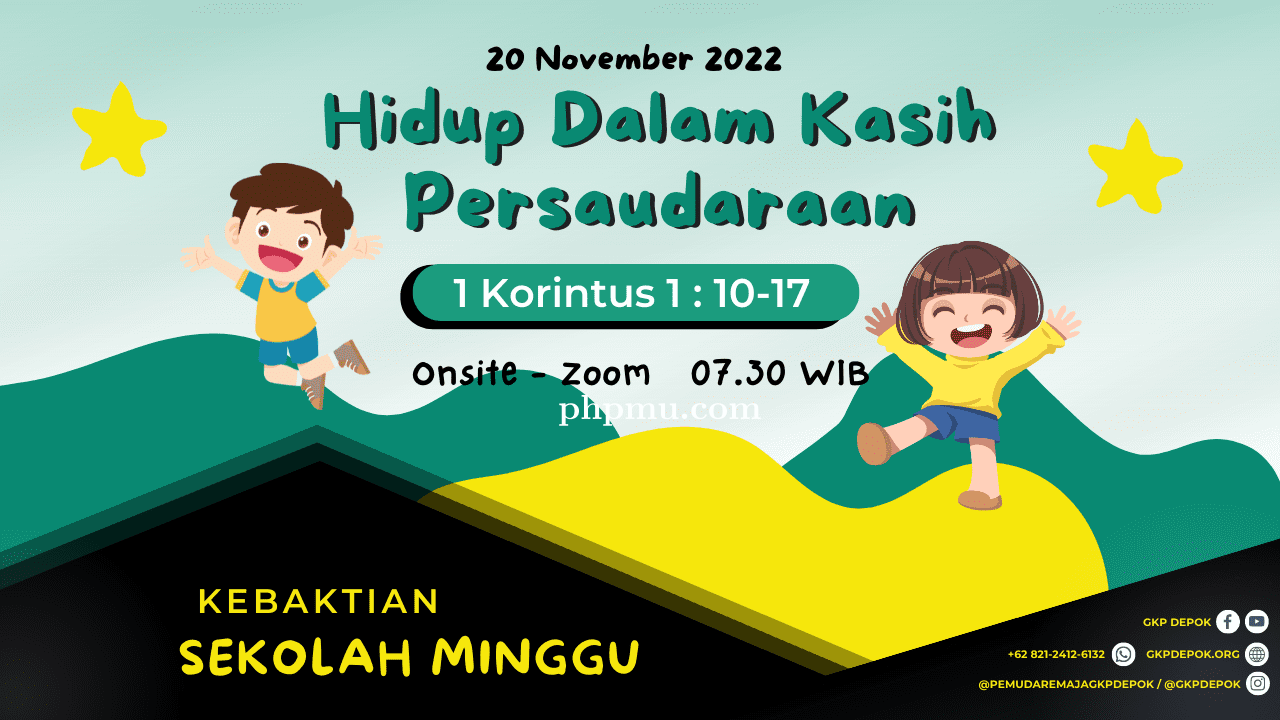 Kebaktian Sekolah Minggu 20 November 2022