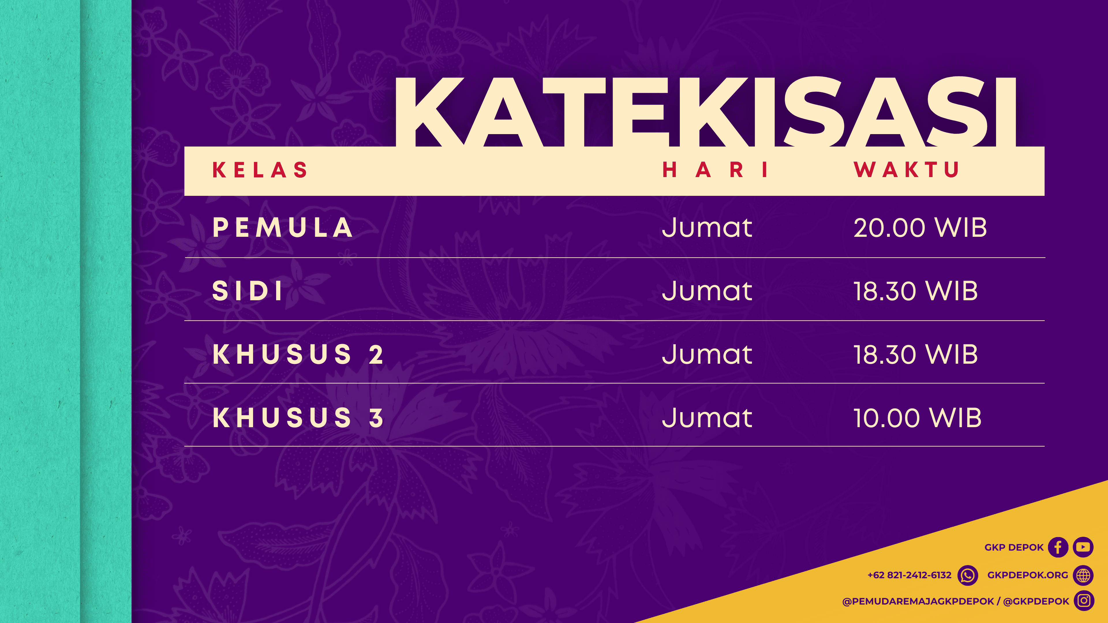 Jadwal Katekisasi