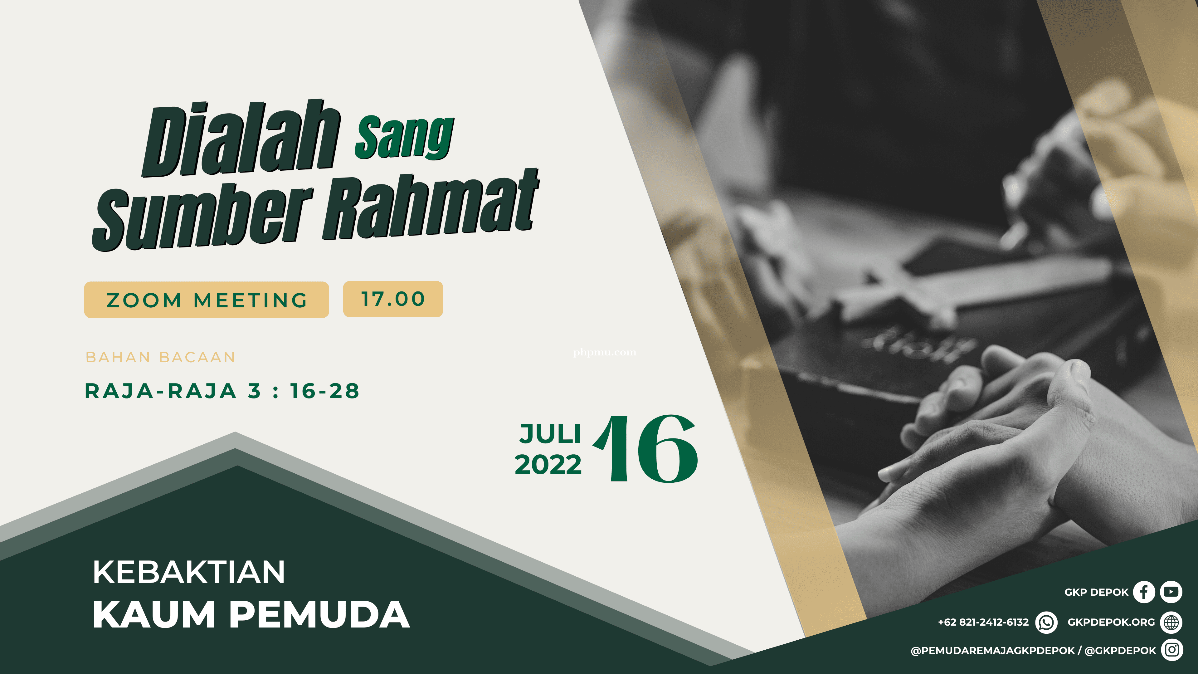 Kebaktian Kaum Pemuda 16 Juli 2022