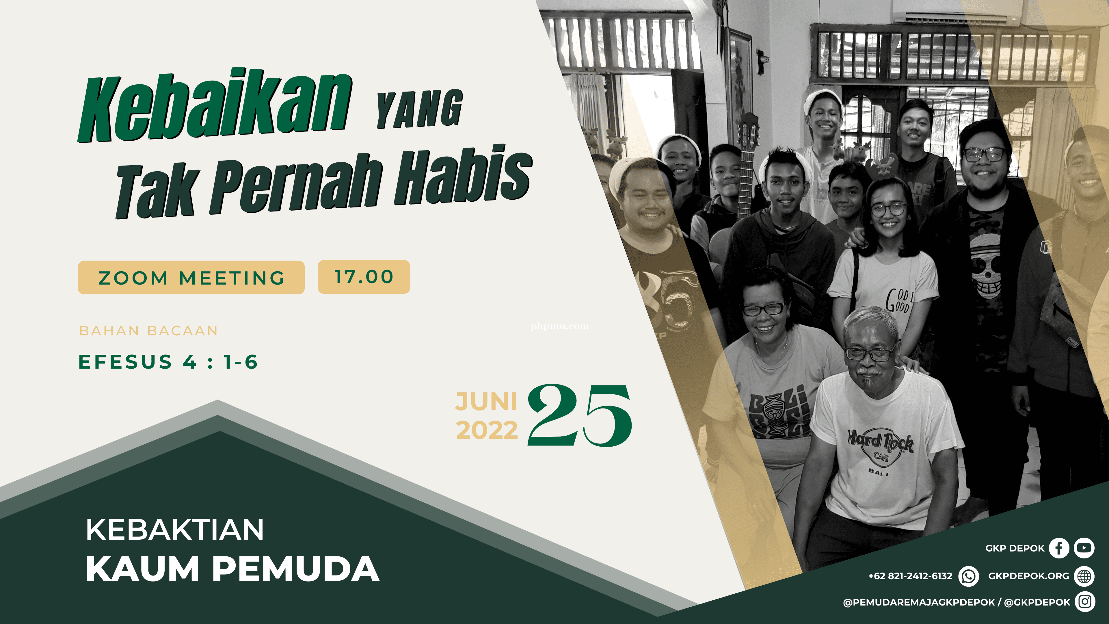 Kebaktian Kaum Pemuda 25 Juni 2022