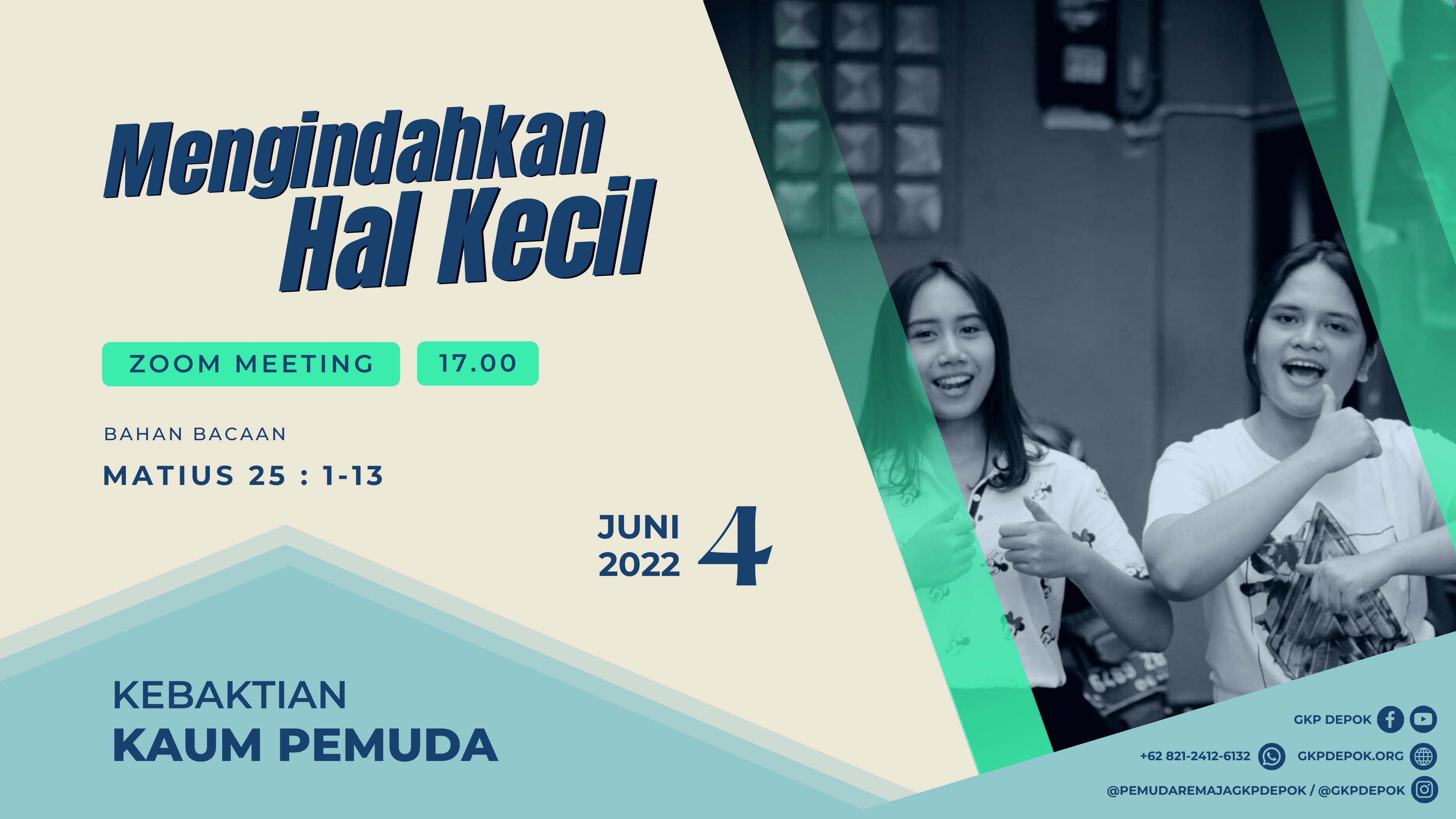 Kebaktian Kaum Pemuda 4 Juni 2022