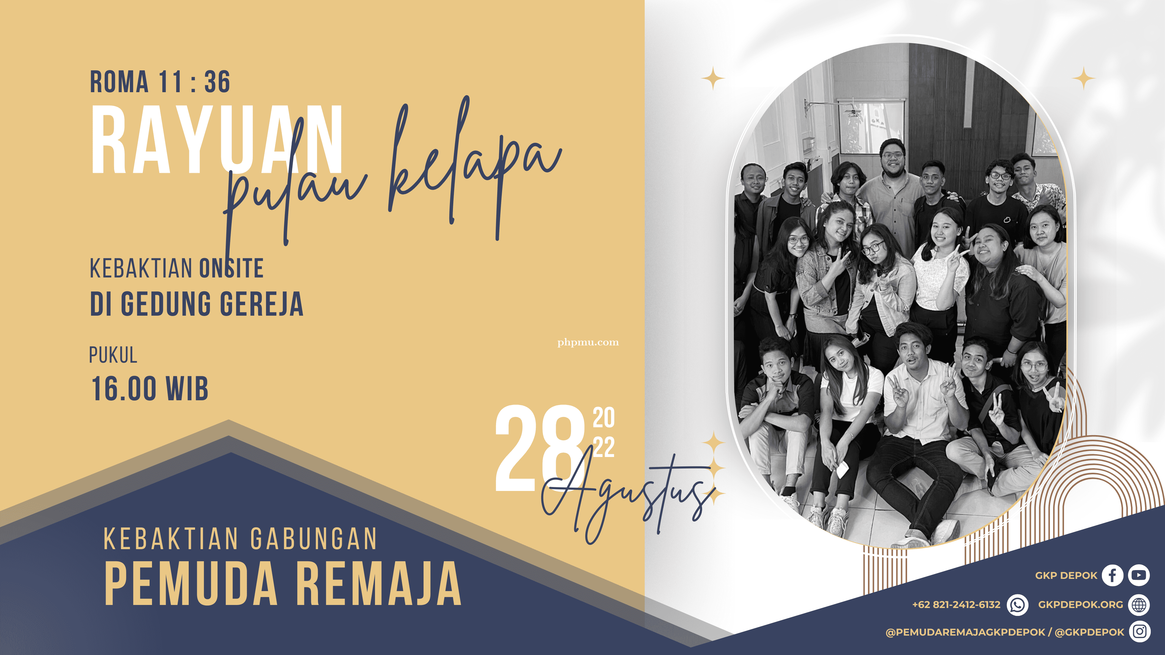 Kebaktian Gabungan Pemuda Remaja 28 Agustus 2022