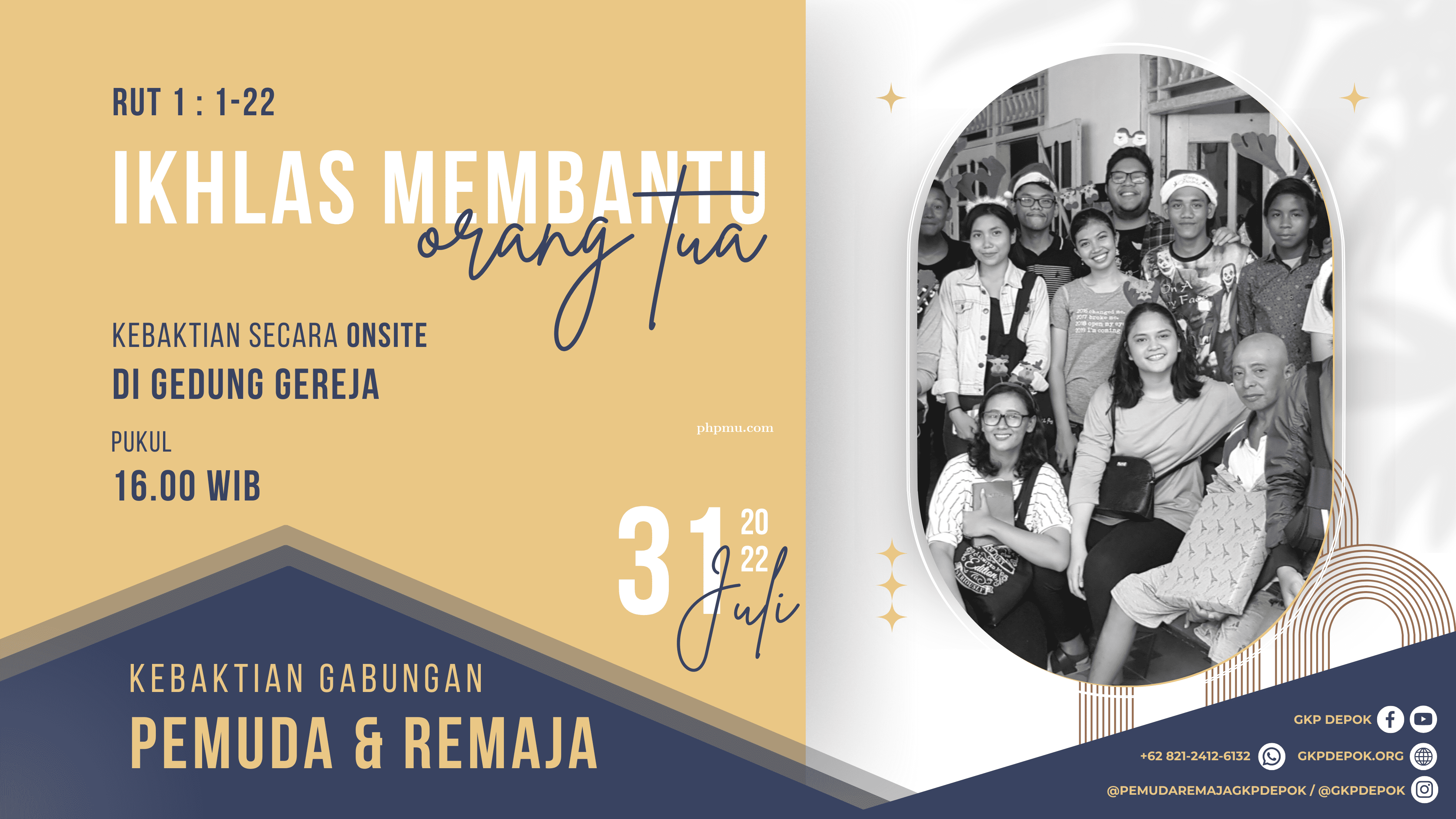 Kebaktian Gabungan Pemuda & Remaja 31 Juli 2022