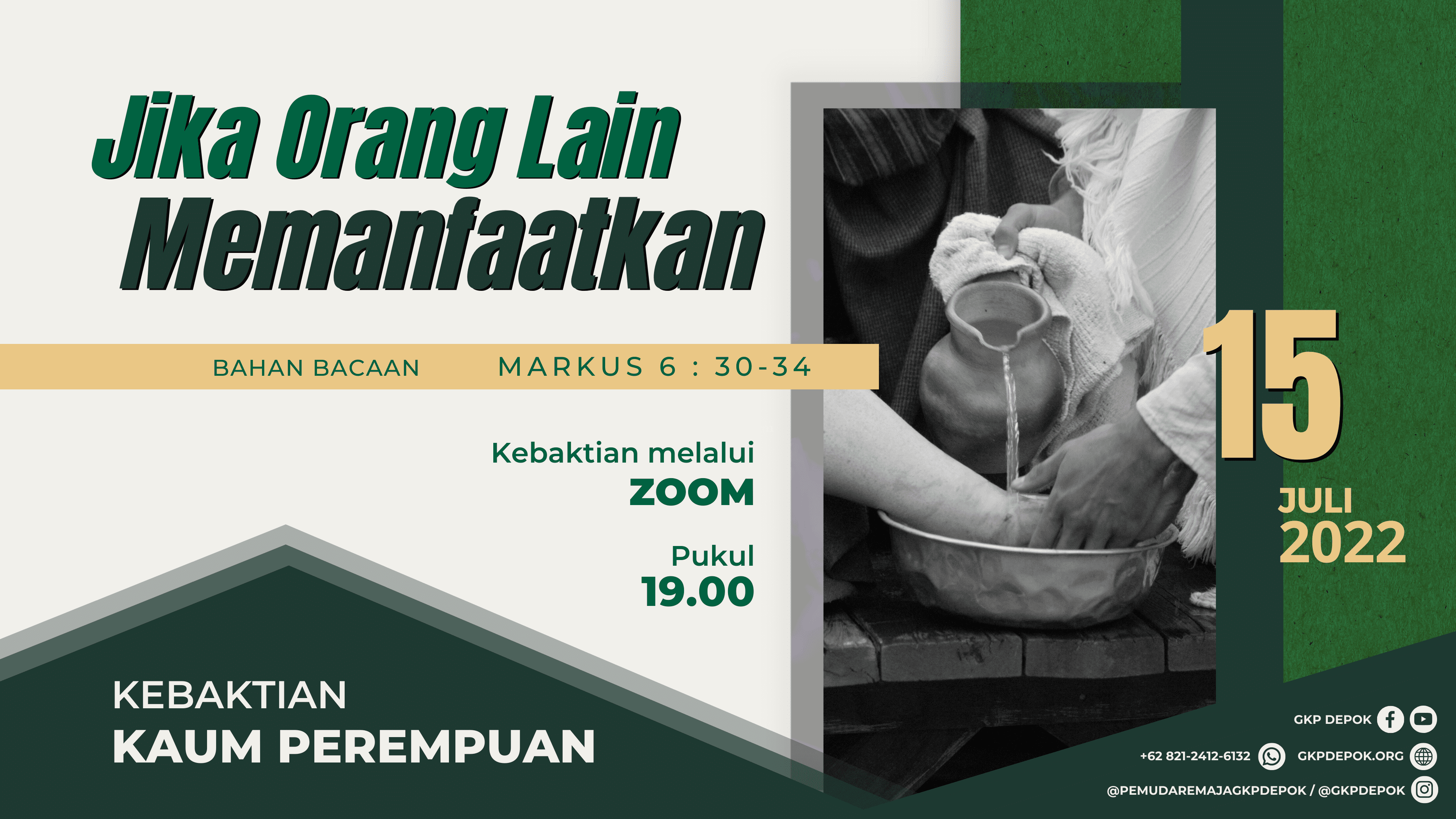 Kebaktian Kaum Perempuan 15 Juli 2022