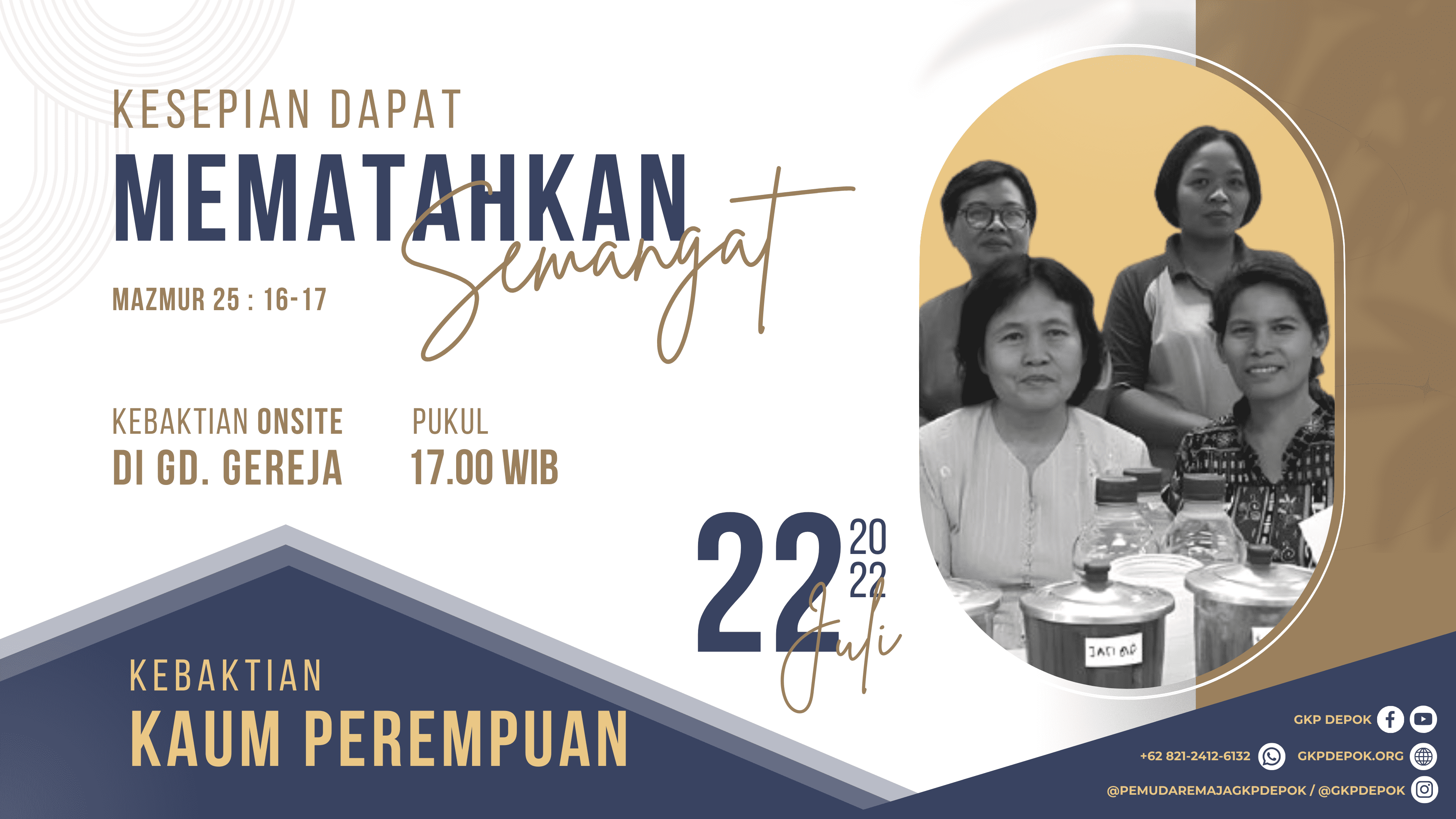 Kebaktian Kaum Perempuan 22 Juli 2022