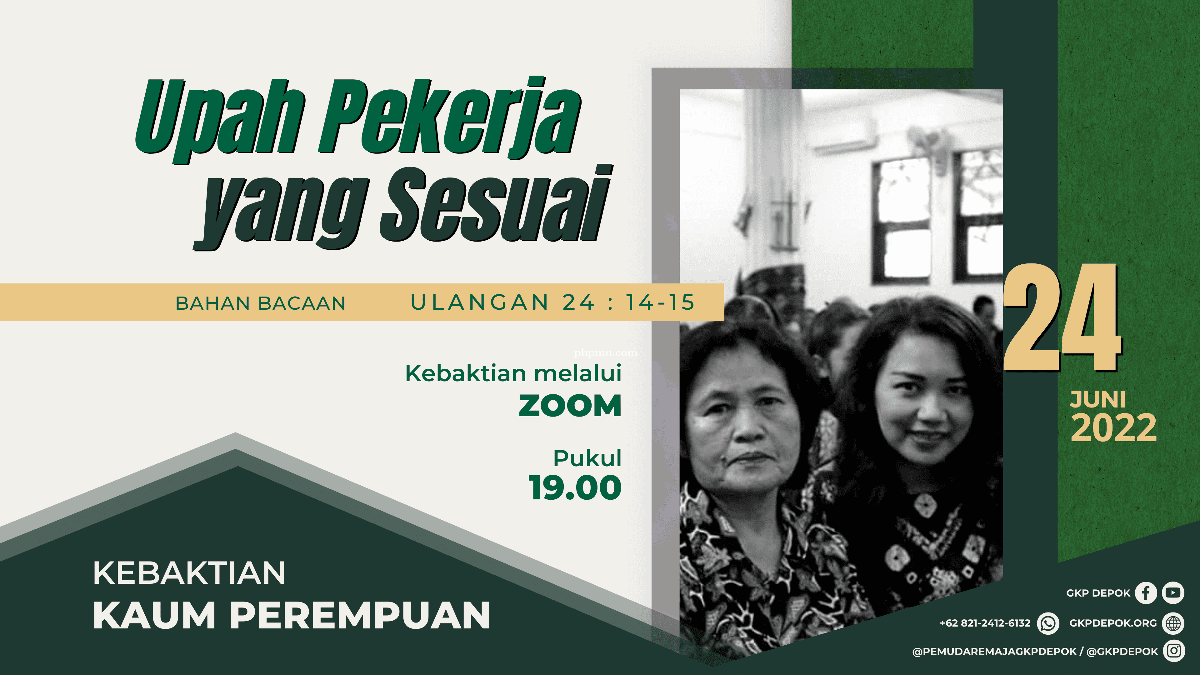 Kebaktian Kaum Perempuan 24 Juni 2022