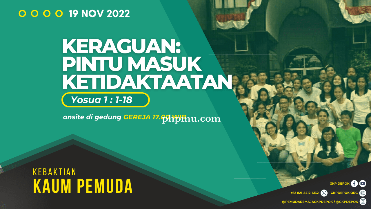 Kebaktian Kaum Pemuda 19 November 2022