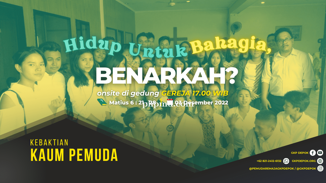Kebaktian Kaum Pemuda 3 Desember 2022